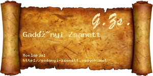 Gadányi Zsanett névjegykártya